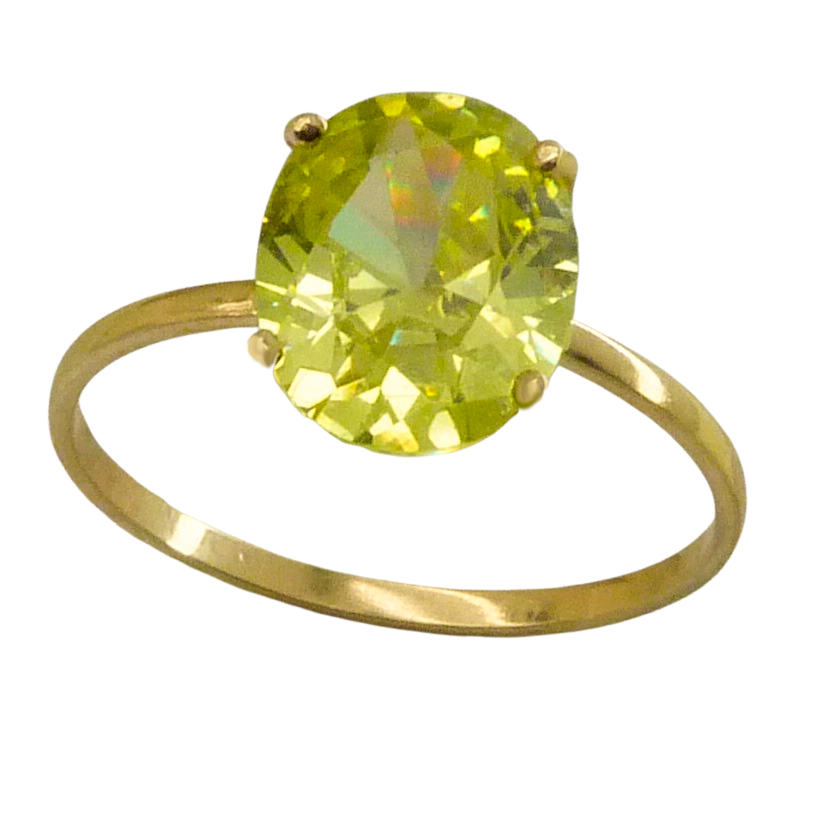 SORTIJA PIEDRA OVAL DE 10x8MM COLOR CITRINO