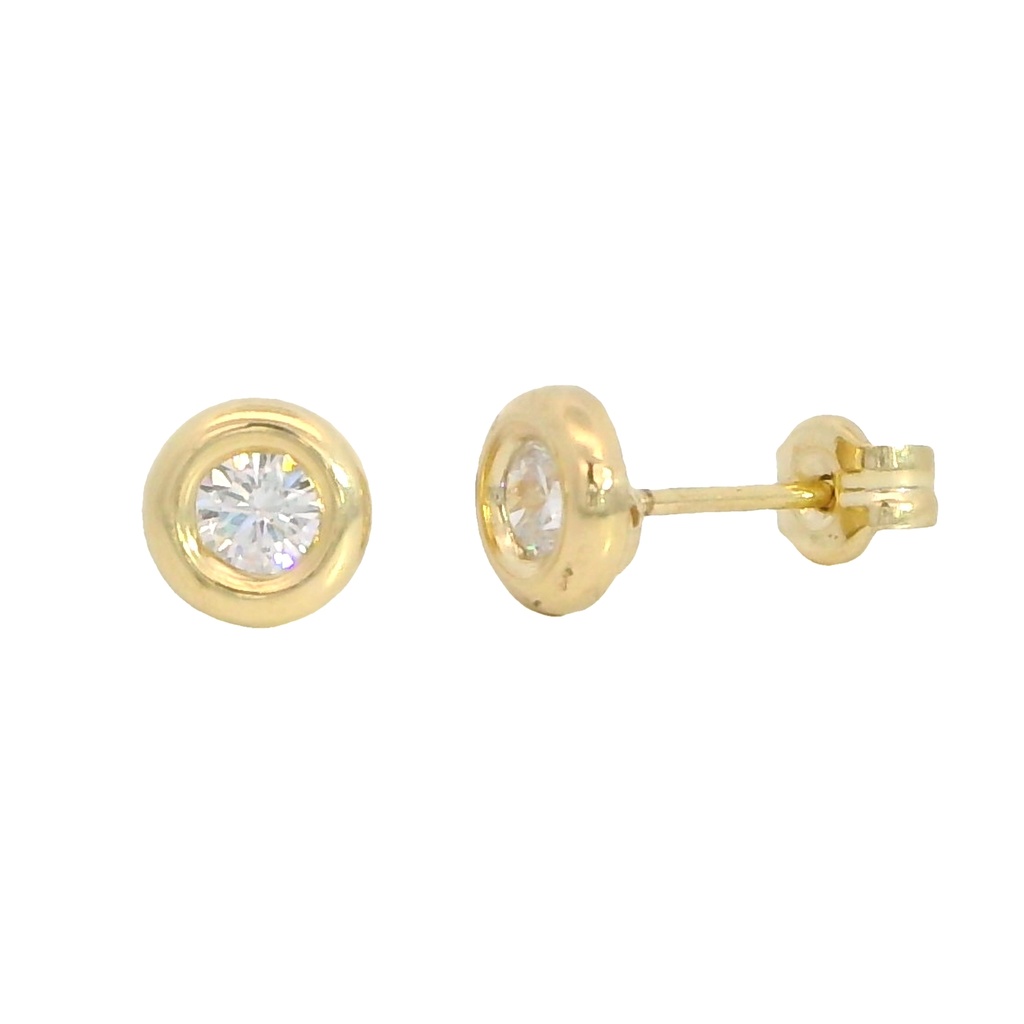 PENDIENTES CHATON CIRCONITA DE  3MM. PRESION.