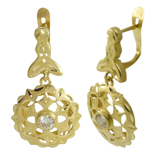 [8029] PENDIENTES CUBANA GRANDE CON MOSCA 26x14MM.CATALAN