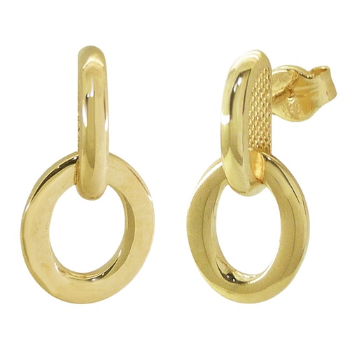 [5694] PENDIENTES DOBLES OVAL.16MM.PRESION.