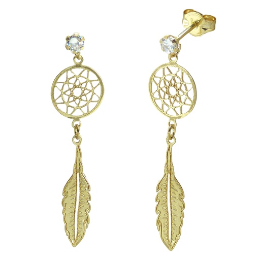 [5474] PENDIENTES GARRA ATRAPASUEÑOS Y PLUMA.25MM.