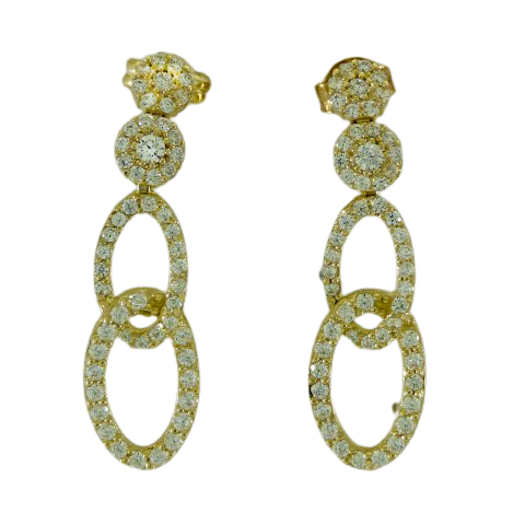 [3778] PENDIENTES LARGOS CIRCONITAS.30MM.