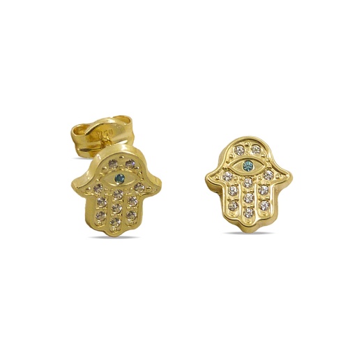 [4840] PENDIENTES MANO DE FATIMA CON CIRCONITAS.8MM.PRESION.