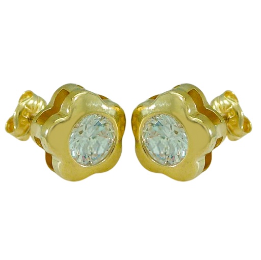 [3904] PENDIENTES MARGARITA CIRCONITA 5MM.PRESION.