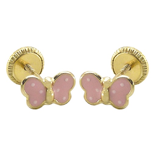 [7212] PENDIENTES MARIPOSA ESMALTE ESPALADA FORRADA.7MM.