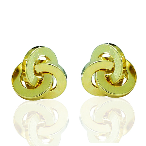 [3522/L] PENDIENTES NUDO ORO AMARILLO 12MM.CIERRE PRESION.