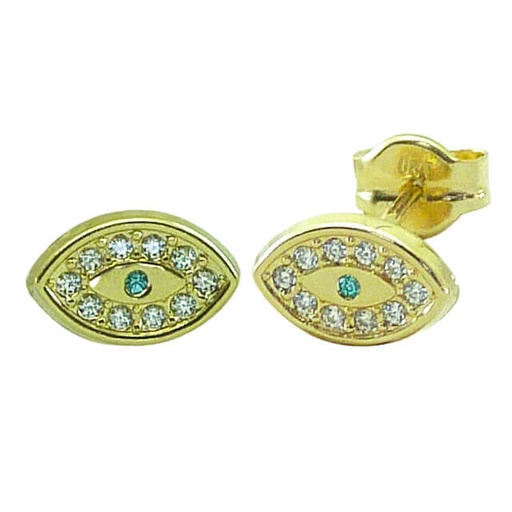 [5461] PENDIENTES OJO TURCO CON CIRCONITAS.7x5MM.PRESION.
