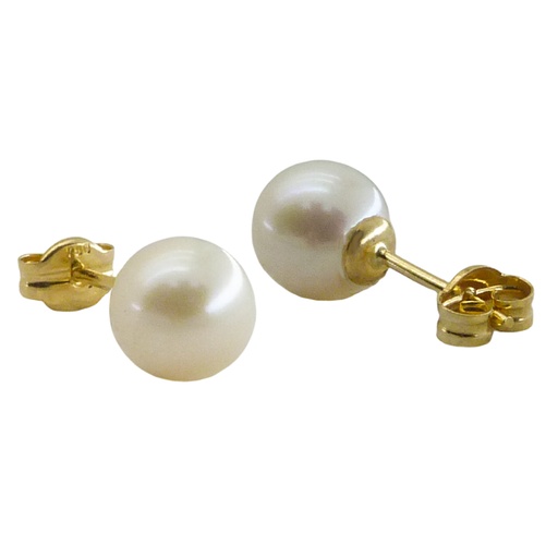 [6849] PENDIENTES PERLA ESFERICA DE 7/8MM.PRESION.