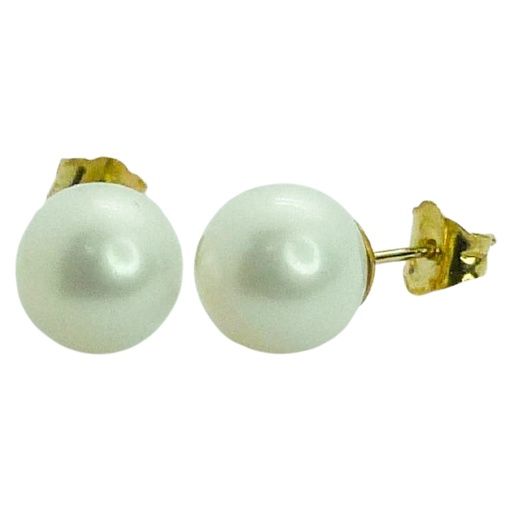 [7854] PENDIENTES PERLA ESFERICA DE 8/9MM.PRESION.