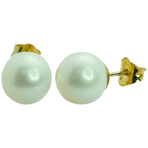 [8414] PENDIENTES PERLA ESFERICA DE 9/10MM.PRESION.