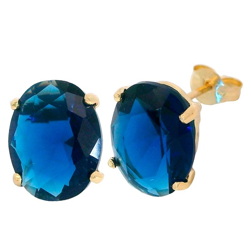 [5046Z] PENDIENTES PIEDRA OVAL 10x8MM COLOR ZAFIRO.