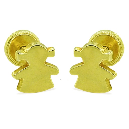 [3630] PENDIENTES SILUETA NIÑA.7MM.TORNILLO.
