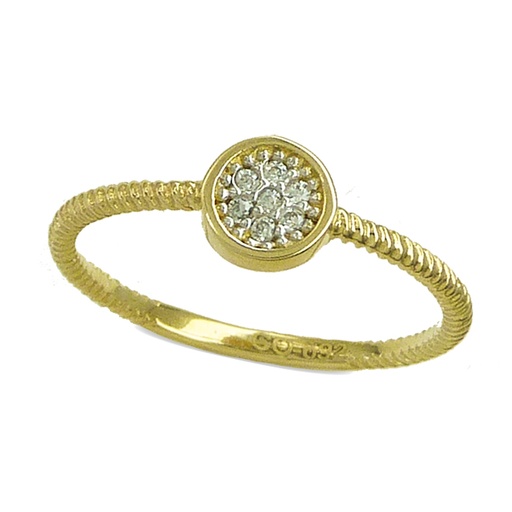 [4487] SORTIJA BICOLOR CIRCULO CON CIRCONITAS.