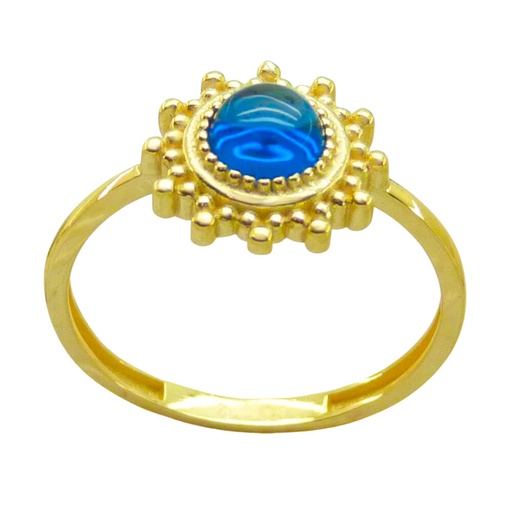 [5159] SORTIJA CABUCHON CRISTAL AZUL.