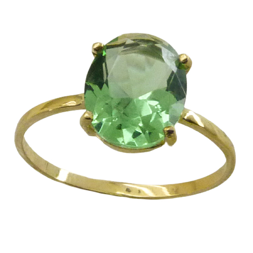 [5046/SP] SORTIJA CIRCONITA OVAL 10x8MM COLOR PERIDOTO.