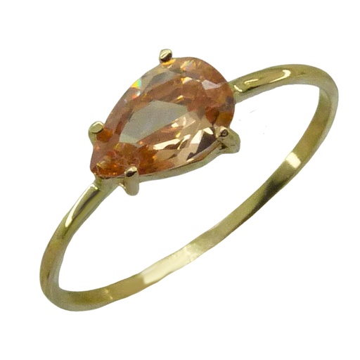 [5088CH] SORTIJA CIRCONITA PERA COLOR CHAMPAGNE 8x5MM.