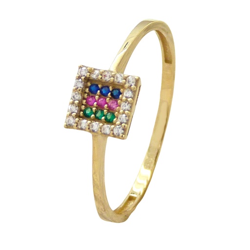 [5494] SORTIJA CIRCONITAS DE COLOR.CUADRADO DE 6x6MM.
