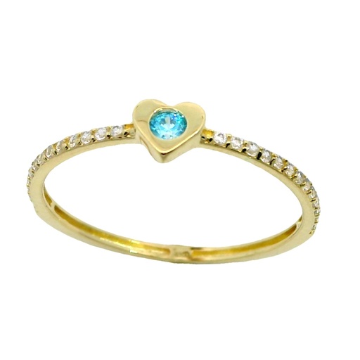 [00001] SORTIJA CORAZON CON CIRCONITA AZUL.