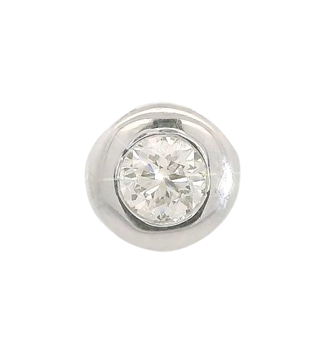 [B4121/C/0.06B] COLGANTE CHATON FUNDICION ORO BLANCO 5MM. BRILLANTE H-SI 1 . 0.06 CT.