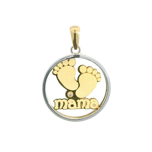 [4465] COLGANTE MAMA HUELLAS 17x24MM