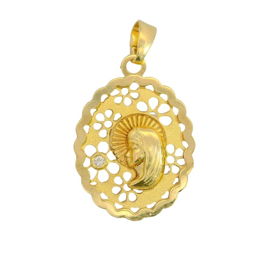 [3374] MEDALLA VIRGEN NIÑA CALADA 16x12 MM  OVAL