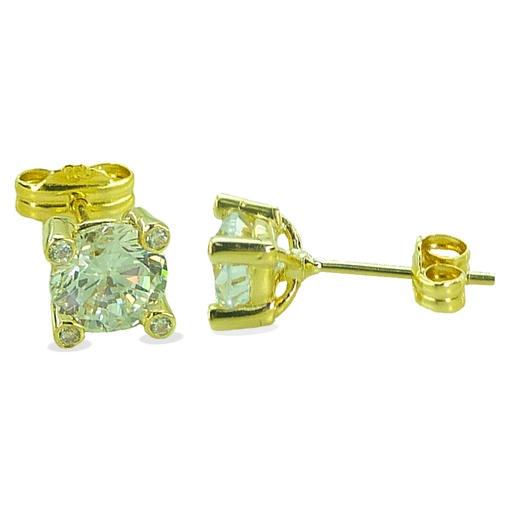 [4134] PENDIENTES 4 GARRAS CIRCONITA 5MM.PRESION.