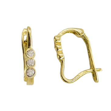 [4702] PENDIENTES BALLESTILLA TRES CIRCONITAS.12MM.