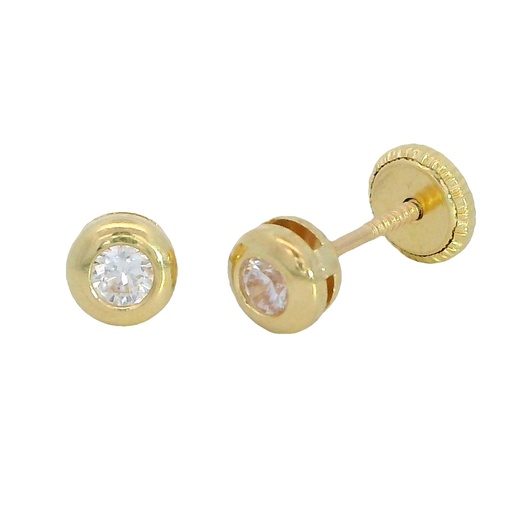 [1671] PENDIENTES CHATON CIRCONITA DE  2.5MM.ROSCA.