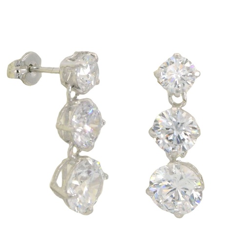 [5555PB] PENDIENTES CIRCONITAS DE 4'5MM Y 6MM.ORO BLANCO.18MM.